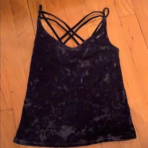 Criss-Cross Suede Tank Top